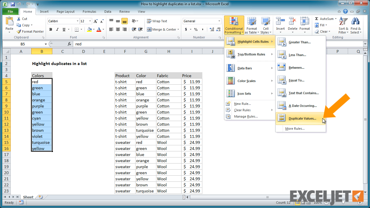 How To Highlight Duplicate Values In Excel